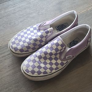 Shoes VANS slip on checkerboard purple women's size 8.5